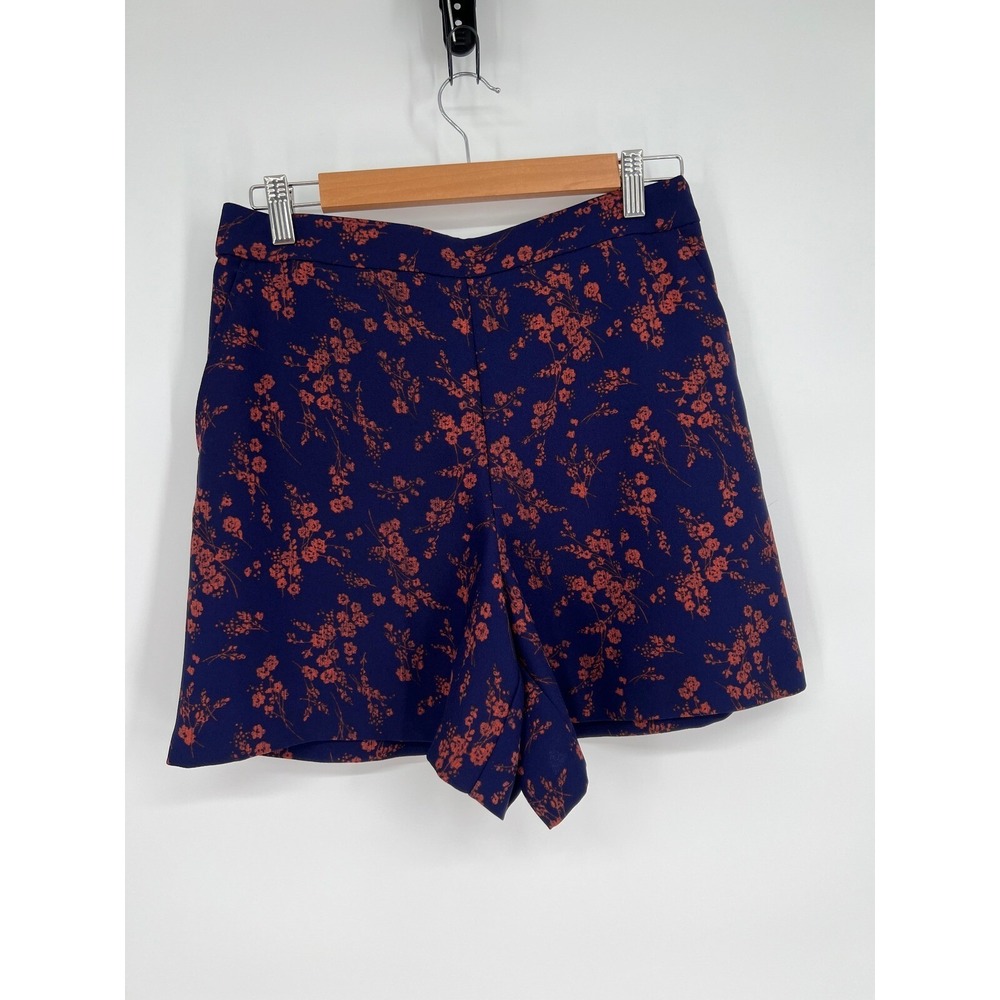 Banana Republic Blue Floral Print Shorts High Waist Career Casual Size 4